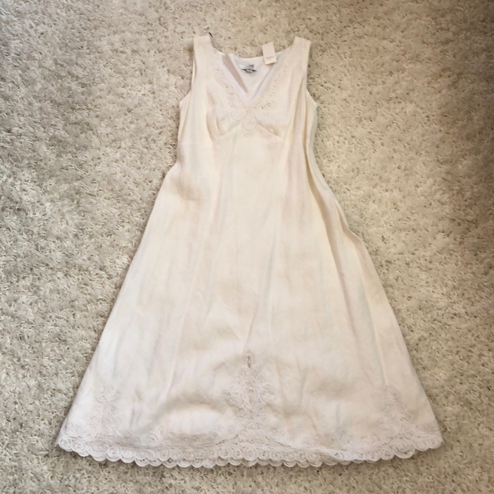 Linen A-line dress, fully lined